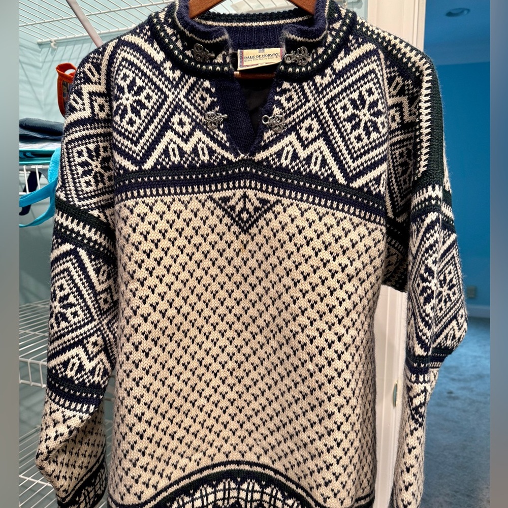 Dale of Norway Blue and Cream Knit Sweater